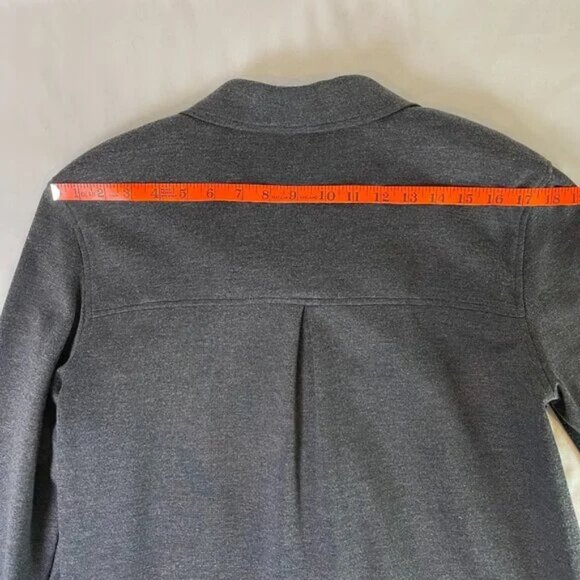 Talbots Vintage 90's Business Suit Charcoal Gray Ponte Knit Jacket Skirt Size 12 - Picture 11 of 15